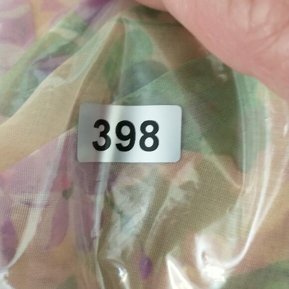 Studio I Waterfall Back Chiffon Top Wmn's 14P Yellow Floral Split Cap Sleeve Y2K - Picture 14 of 16